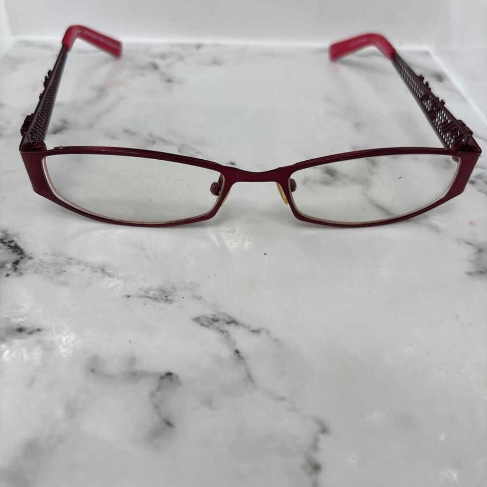 Vintage Kimiko Eyewear Women's Red Rectangle Shape Prescription Eyeglasses
